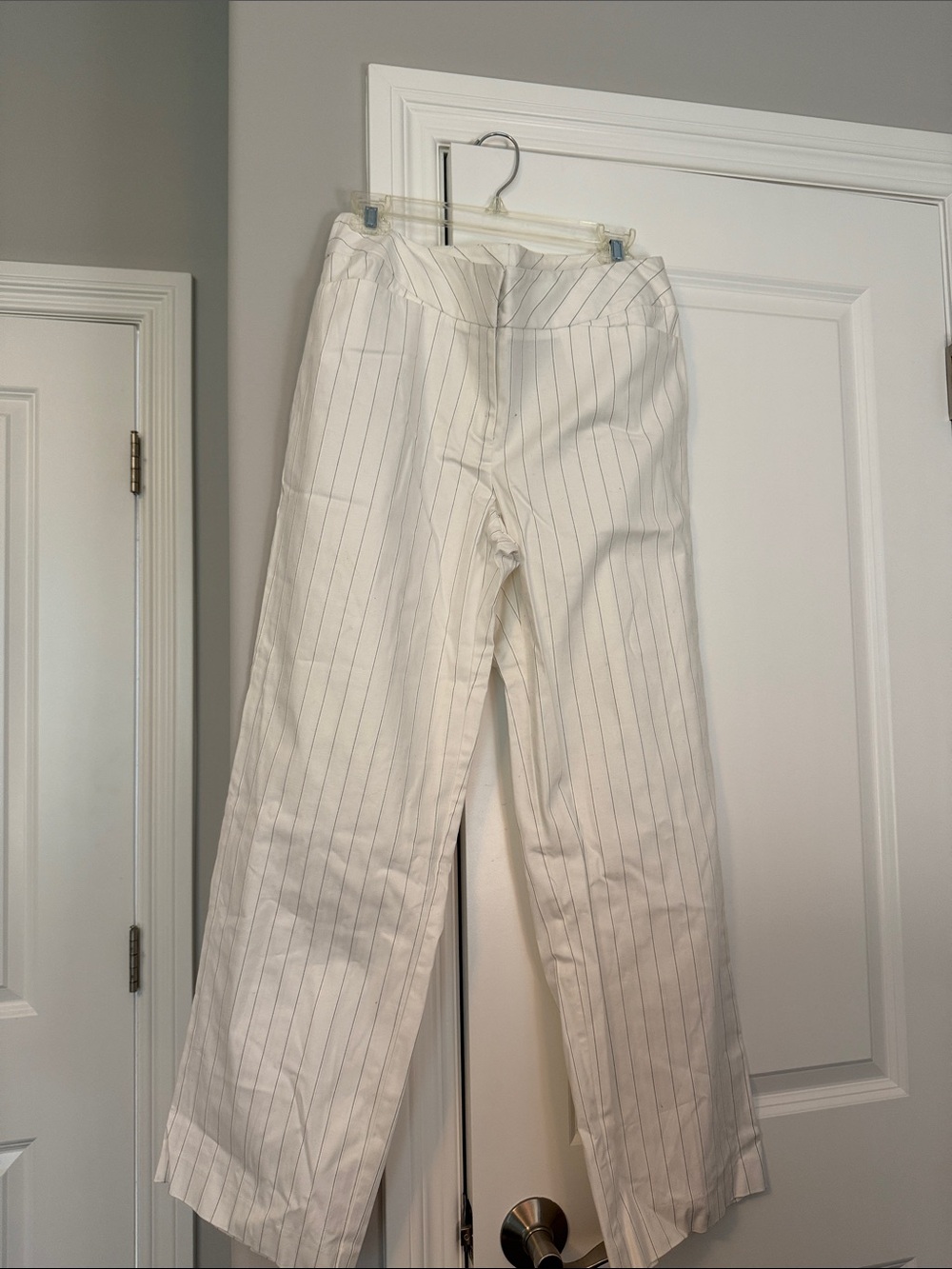 Evan Picone White Pinstripe Chinos
